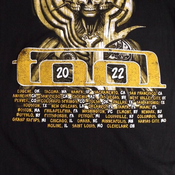 TOOL Tshirt, S/M, Black, 2022 Tour, Distopian Skulls, Black, Short sleeves - Picture 12 of 12